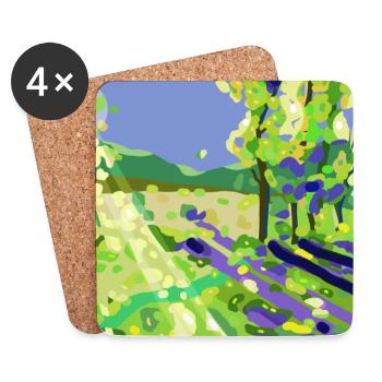 Impressionistische Sonnenlandschaft - Untersetzer (4er-Set) - Weiß - Vorne