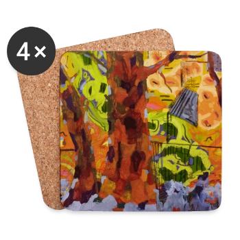 Autumn park in abstraction of colors - Coasters (set of 4) - white - Front