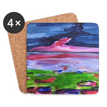 Colour magic in the evening sky - Coasters (set of 4) - white - Front