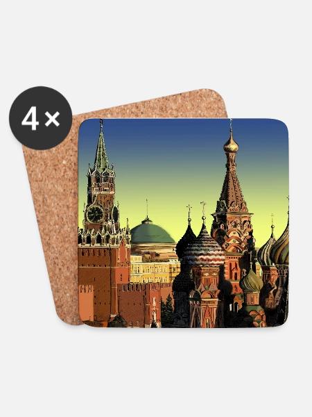 Moskau - Untersetzer (4er-Set) - Weiß