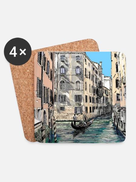 Venedig - Untersetzer (4er-Set) - Weiß