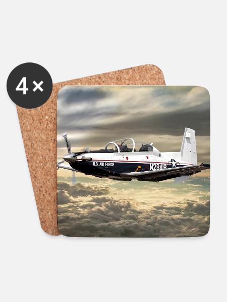 T-6A Texan II - Untersetzer (4er-Set) - Weiß