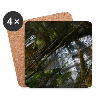 Fluss in uralter Schlucht - Untersetzer (4er-Set) - Weiß - Vorne