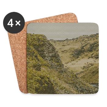 Geometrisches Netz Canyon - Untersetzer (4er-Set) - Weiß - Vorne