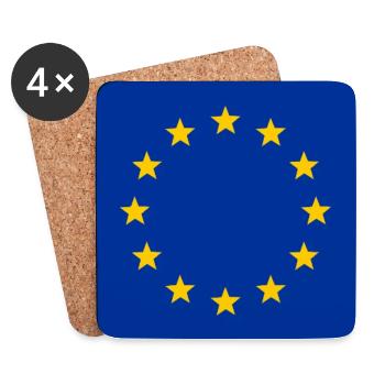 EU-Flagge - Untersetzer (4er-Set) - Weiß - Vorne