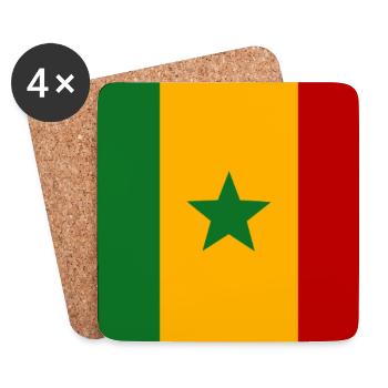 Senegal Flagge - Untersetzer (4er-Set) - Weiß - Vorne