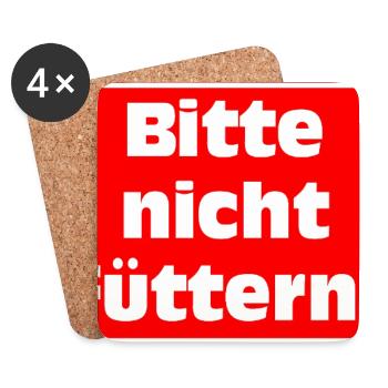 Bitte Nicht Füttern Warnzeichen - Untersetzer (4er-Set) - Weiß - Vorne
