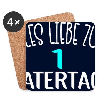 Baby Erster Vatertag - Untersetzer (4er-Set) - Weiß - Vorne