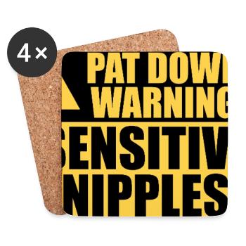 Palpation Alarm Sensitive Nipples Funnier - Coasters (set of 4) - white - Front
