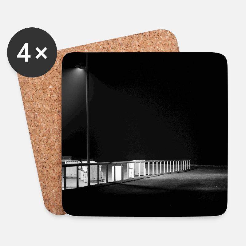 Deich an der Nordsee - Untersetzer (4er-Set) - Weiß