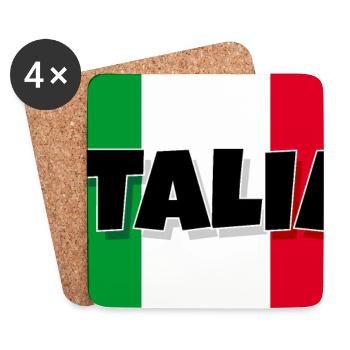 Italia - Flagge von Italien - Untersetzer (4er-Set) - Weiß - Vorne