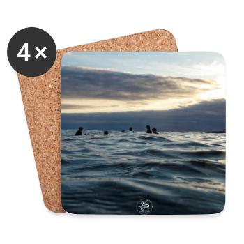 Crépuscule sur les vagues - Dessous de verre (lot de 4) - blanc - Devant