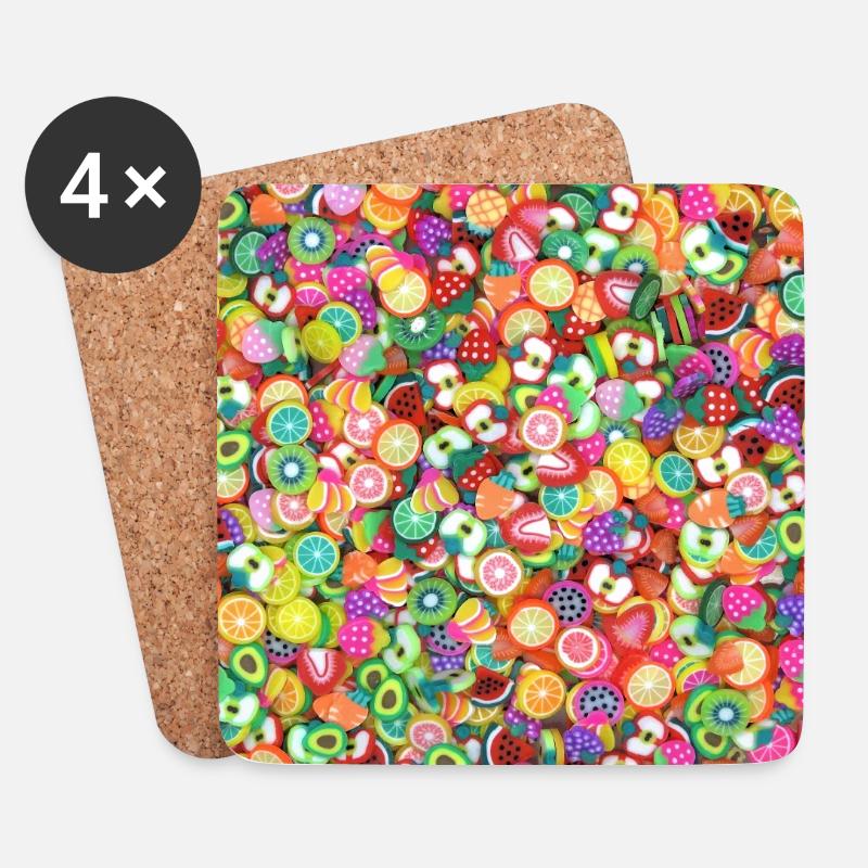 Bunte Laune - Untersetzer (4er-Set) - Weiß