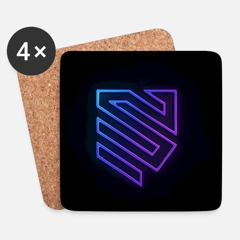 Neon Geometrie Logo Gradient - Untersetzer (4er-Set) - Weiß