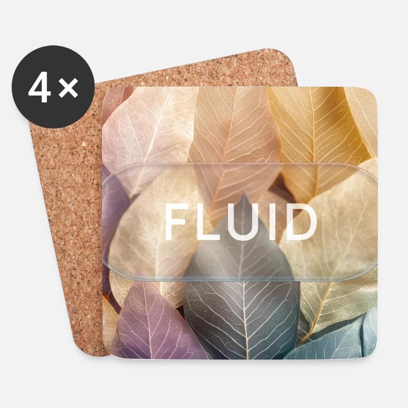 fluid – minimalistisches Glas Design - Untersetzer (4er-Set) - Weiß