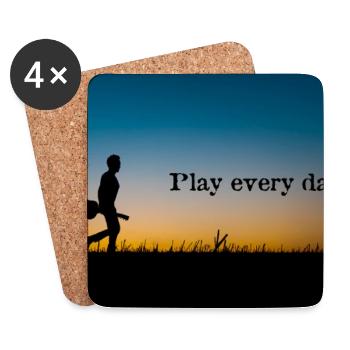 Play every day Evening light - Coasters (set of 4) - white - Front