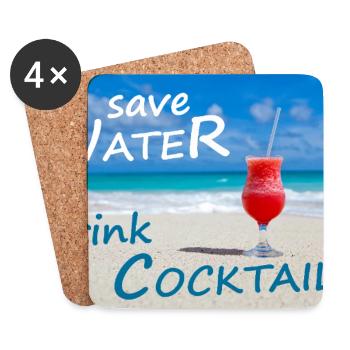 COCKTAILS - Untersetzer (4er-Set) - Weiß - Vorne