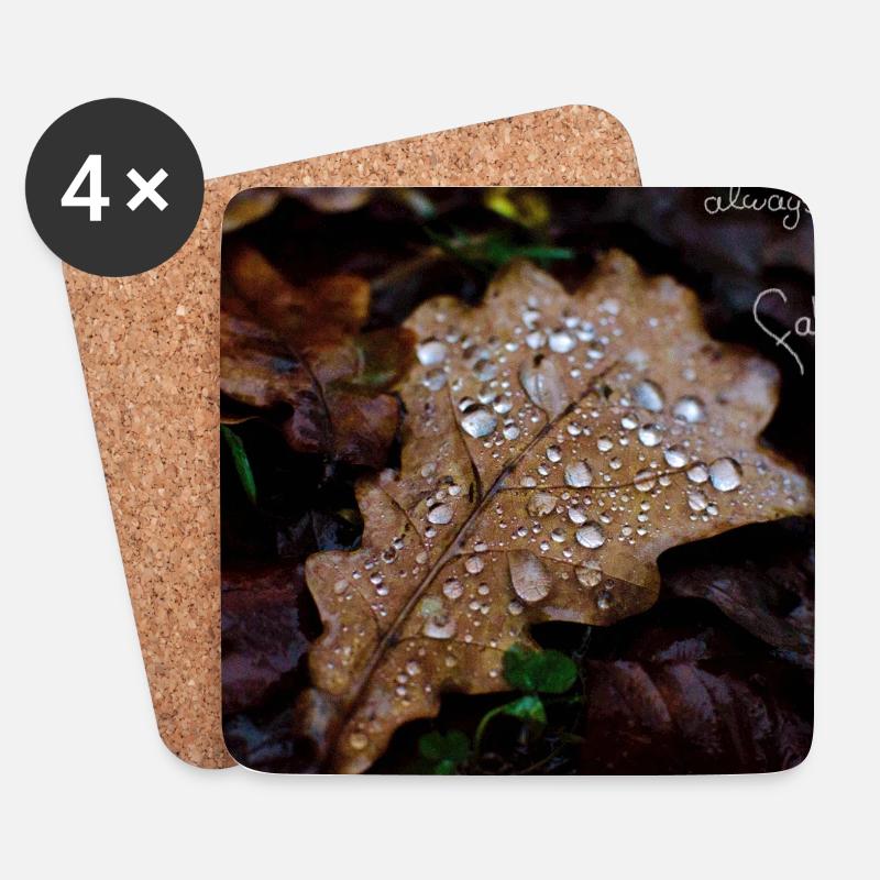 fabiolous world Herbstblatt - Untersetzer (4er-Set) - Weiß