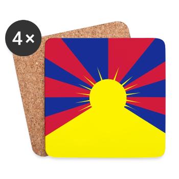 Flag of Tibet - Coasters (set of 4) - white - Front