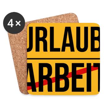 Urlaub Arbeit Wegweiser Design - Untersetzer (4er-Set) - Weiß - Vorne