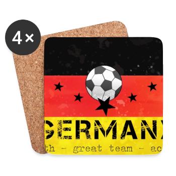 Deutschland Fußball Profi Team Weltmeister - Untersetzer (4er-Set) - Weiß - Vorne