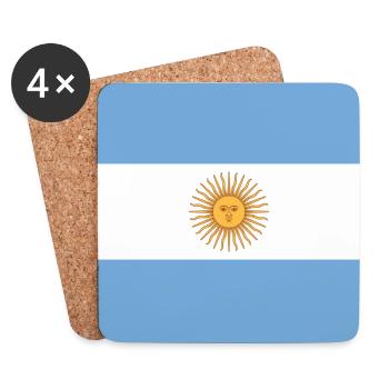 drapeau argentin - Dessous de verre (lot de 4) - blanc - Devant