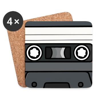 Retro Cassette Tape 80s 90s Nostalgia Vintage Musi - Coasters (set of 4) - white - Front