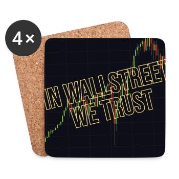 Wall Street We Trust Financial Motive - Coasters (set of 4) - white - Front