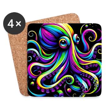 Octopus - Coasters (set of 4) - white - Front