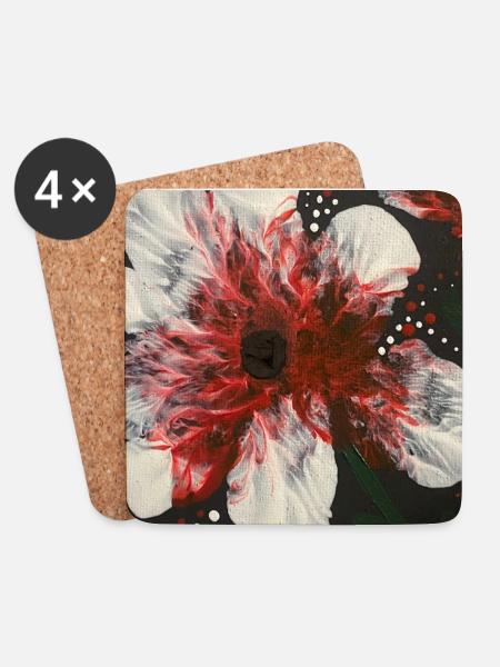 Red and white flower gives your home something unique - Coasters (set of 4) - white