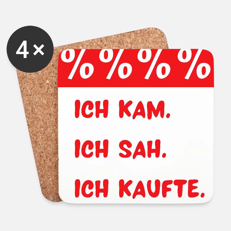 Ich kam. Ich sah. Ich kaufte. - Untersetzer (4er-Set) - Weiß