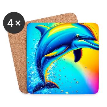 dolphin - Coasters (set of 4) - white - Front
