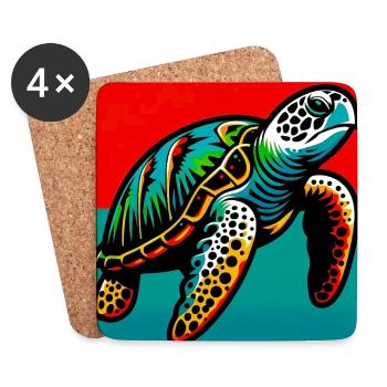 turtle - Coasters (set of 4) - white - Front