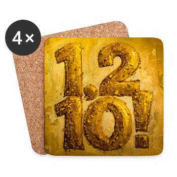 Golden Twelve with Sparkle! - Coasters (set of 4) - white - Front
