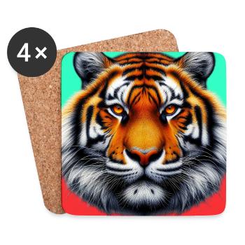 tiger - Coasters (set of 4) - white - Front