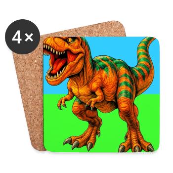 dinosaur - Coasters (set of 4) - white - Front