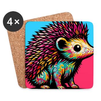 hedgehog - Coasters (set of 4) - white - Front