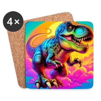 Dinosaurier - Untersetzer (4er-Set) - Weiß - Vorne