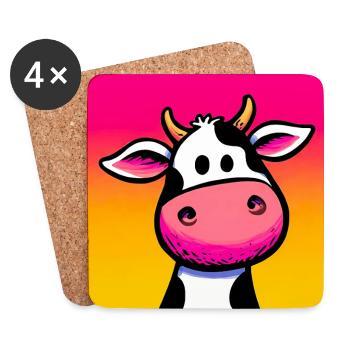 cow - Coasters (set of 4) - white - Front