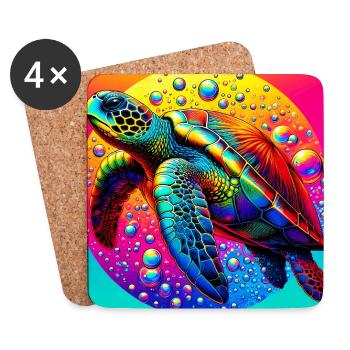 turtle - Coasters (set of 4) - white - Front