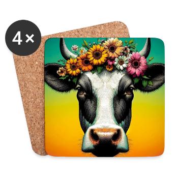 cow - Coasters (set of 4) - white - Front