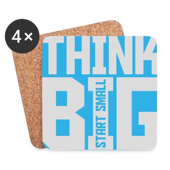 Think Big Start Small Motivation Mindset Wachstum  - Untersetzer (4er-Set) - Weiß - Vorne