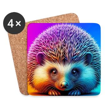Igel - Untersetzer (4er-Set) - Weiß - Vorne