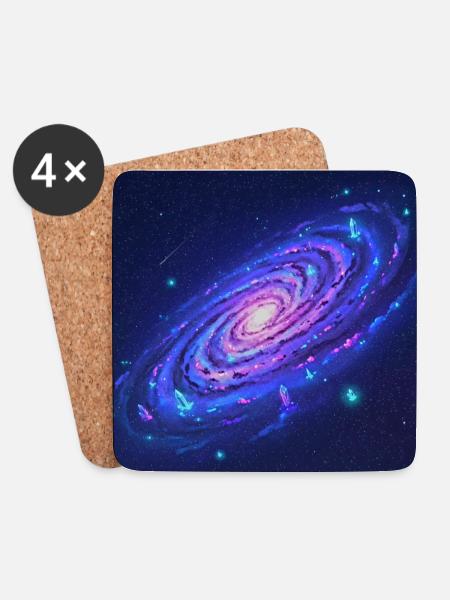 Neon Galaxie Spiral Kristalle - Untersetzer (4er-Set) - Weiß
