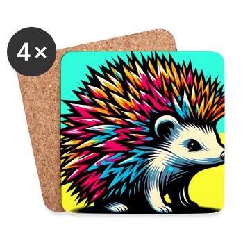 Igel - Untersetzer (4er-Set) - Weiß - Vorne