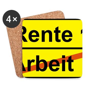 Pension du travail Ortsausgangsschild - Dessous de verre (lot de 4) - blanc - Devant