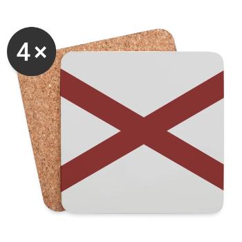 Flagge des Bundesstaates Alabama - Untersetzer (4er-Set) - Weiß - Vorne