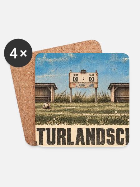 Fussball - Kulturlandschaft - Untersetzer (4er-Set) - Weiß