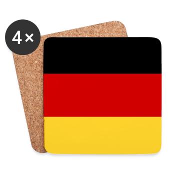 Deutsche Flagge - Untersetzer (4er-Set) - Weiß - Vorne