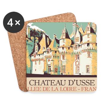 Château d'Ussé, Loire Valley - Coasters (set of 4) - white - Front